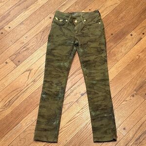 Robin's Jean Green Camouflage Pants with Gold Accents
